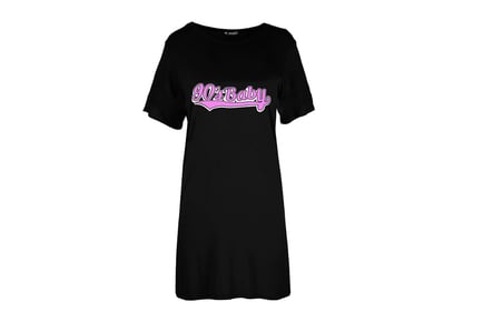 90's Baby Oversized T-Shirt Dress - Black, White or Charcoal