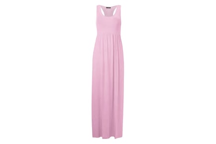 Jersey Sleeveless Maxi Dress with Pockets - UK Sizes 8-26 & 8 Colours