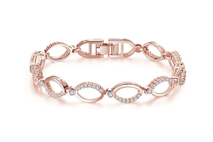 Rose Gold Bracelet Set - Made With Crystals