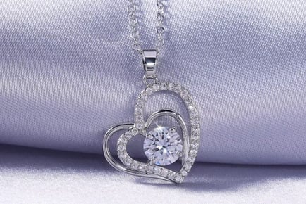 Beautiful Open Heart Crystal Necklace - 2 Colours!