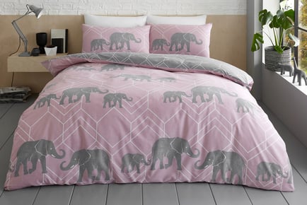 Geo Elephant Bedding Set - 2 Colours & 3 Sizes