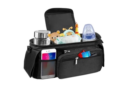 Pram Organiser with Insulated Cup Holders