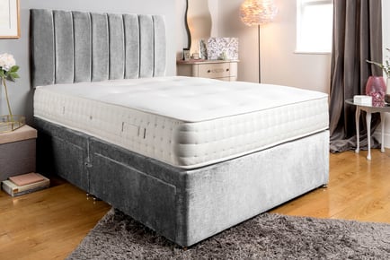 Velveto Divan Bed w/3 Tac Memory Sprung Mattress - Drawer Options