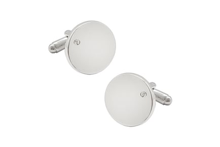 Silver Tone Cufflinks - Made With Crystals