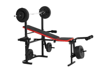 4-in-1 Multi-Station Weight Bench w/48kg Weight Set