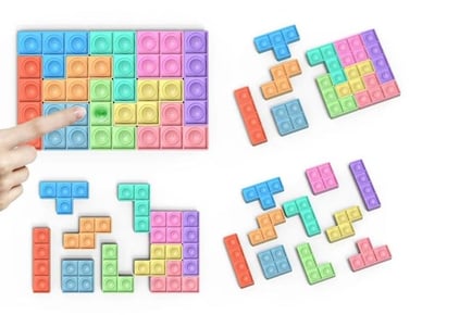 10 Pack of Tetris Style Push Pop Fidget Sensory Toy!