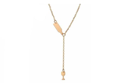 Wine Necklace - White & Rose Gold Coloured