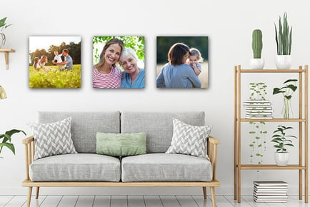 Set of 3 12” x 12” Square Photo Canvases