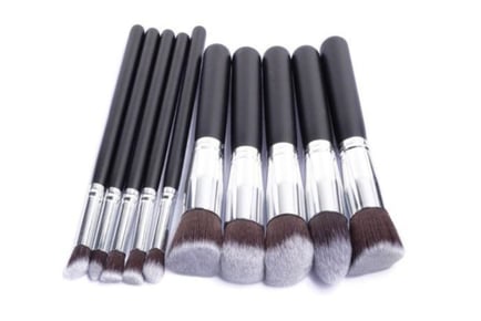 10pc Kabuki-Style Makeup Brush Set - 2 Colours