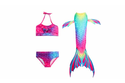 3-Piece Kids' Mermaid Tail Swimsuit - 5 Sizes & 2 Colours!