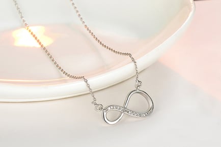 Infinity Necklace & Earring Set Made with Fine Cut Crystals