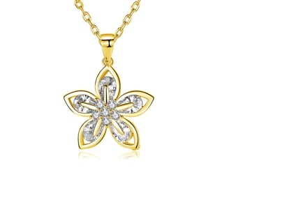 Golden Flower Crystal Necklace