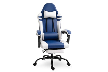 Reclining Swivel Gaming Chair with Foot Rest - 2 Colours!