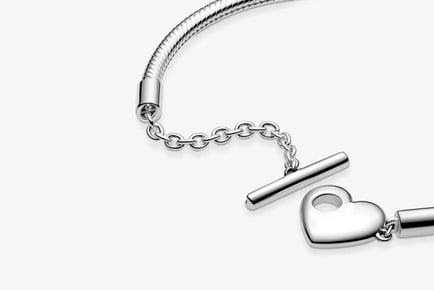 Beautiful Heart T-Bar Snake Chain Bracelet