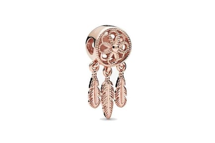 Beautiful Rose Gold Dreamcatcher Charm Necklace