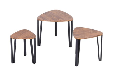 3pc Stackable Walnut Coffee Table Set