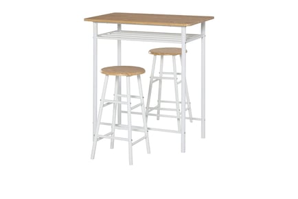 Breakfast Table & Bar Stools - 3-Piece Set