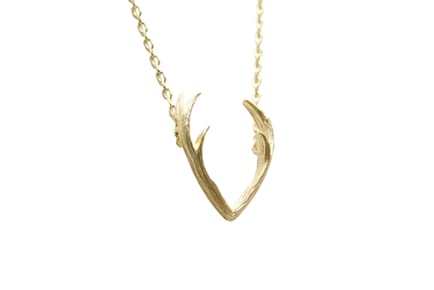 Stag Antler Necklace - Gold or White Gold