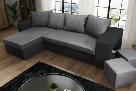 Corner Sofa Bed - Two-Tone Design