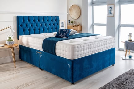 Manhattan Bed Set w/ Memory Foam Mattress - Size, Colour & Storage Options