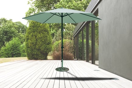 Wind Up Garden Parasol- Green, Cream, & Black