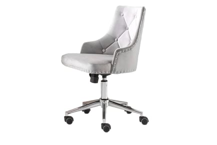 Velvet Upholstered Office Chair - Grey, Blue, & Green