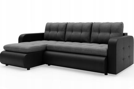 Stylish Parma Corner Sofa Bed -Black and Grey