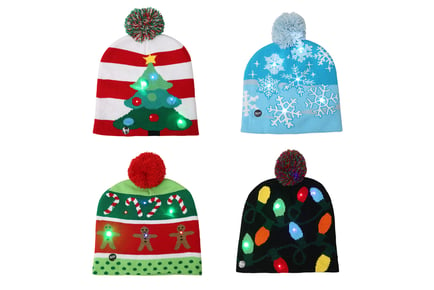 LED Christmas Beanie Hat - Buy 1 Or 2