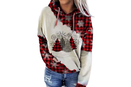 Women's Hooded Christmas Jumper - 5 UK Sizes & 5 Designs