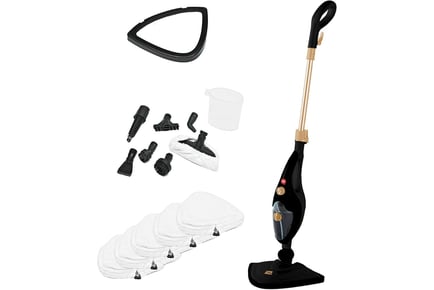 Neo 10-in-1 multifunctional steam mop and 4 Pads, Black and Copper