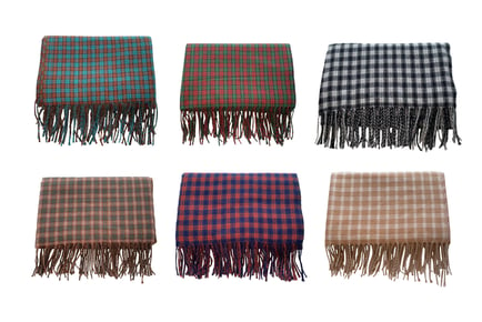 Women's Checked Tassel Scarf - 6 Colours!