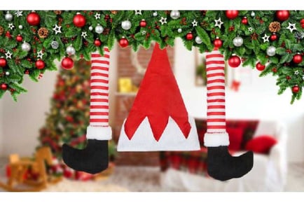 Santa Design Pair Of Legs With Boot &Hat