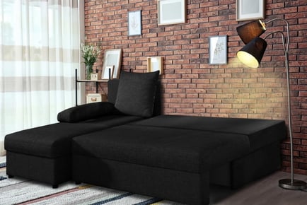 Toledo Corner Sofa Bed, Black