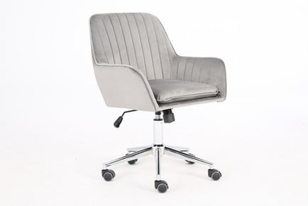 Velvet Upholstered Office Chair - Grey, Blue or Green