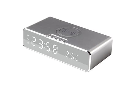 LED Digital Smart Clock w/Wireless Phone Charger - 3 Colours