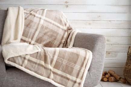 Chequered Teddy Throw - 3 Colours