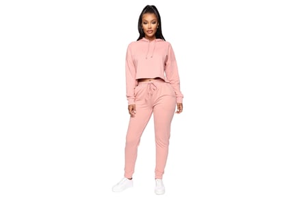 Women's Hooded Cropped Two Piece Sports Set - 5 Colours