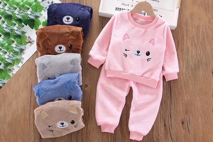 Kids' Flannel Cat Pyjama Set - 6 Sizes & Colours!