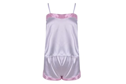 Ladies Silky Cami Top And Shorts Set - 4 Colours