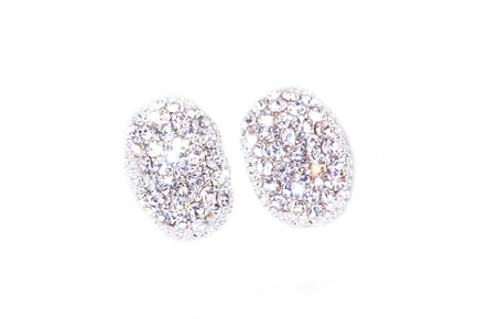 Oval Shaped Crystal Filled Earrings!