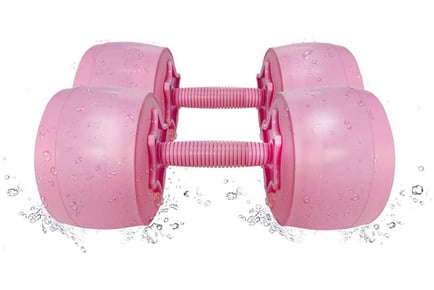 Portable Water Filled Fitness Dumbbells - Pink
