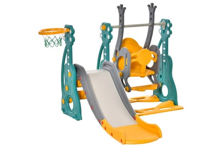 HOMCOM 3-IN-1 Kids Swing and Slide Set