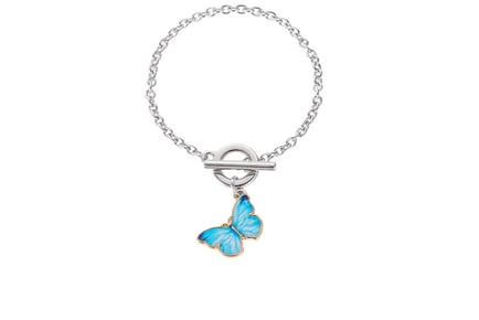Turquoise Butterfly Charm Chain Bracelet