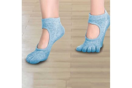 Flo Fashion Full Toe Yoga Socks,Sky Blue