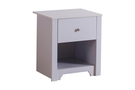 White Bedside Table w/ Drawer
