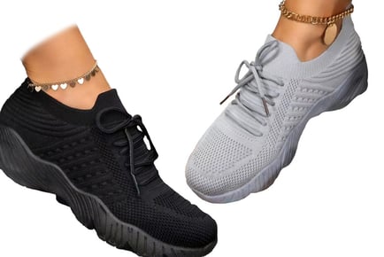 Women's Knitted Trainers - White, Black & More!