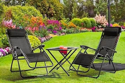 2 x Zero Gravity Reclining Sun Loungers