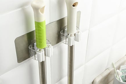 Double Wall Mounted Mop Organiser