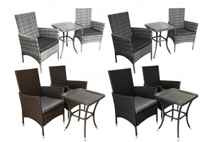 2 Seat Jardí Rattan Bistro Set - 4 Colours