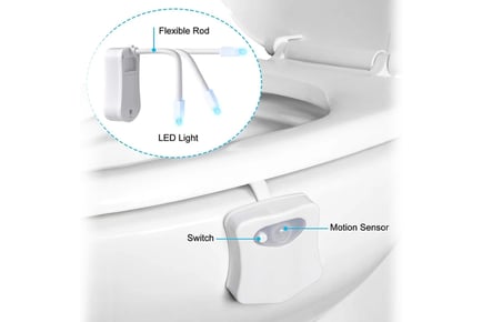 LED Toilet Night Light with Motion Sensor - 8 Colours!
